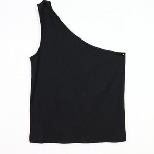 J CREW Black One Shoulder‎ Ribbed Top Size Large
